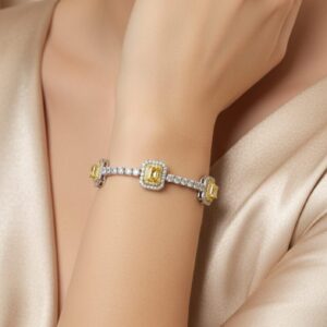 Emerald Yellow Sapphire Diamond Bracelet