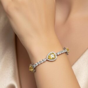 Pear Yellow Sapphire Diamond Bracelet