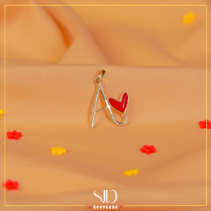 Letter A Heart Gold Pendant
