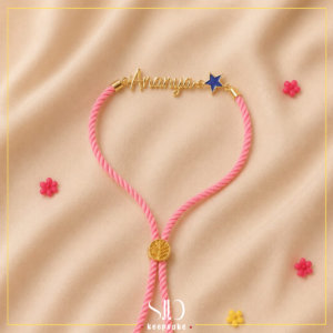 Personalized Name Star Rakhi Silver Thread Bracelet